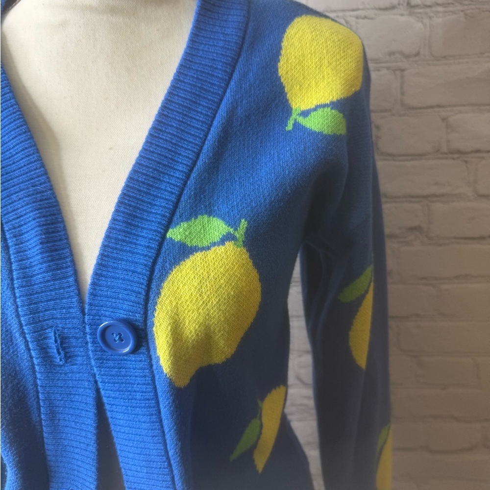 Nikka k Blue Lemon Patterned Women's Sweater size xs - Picture 3 of 10